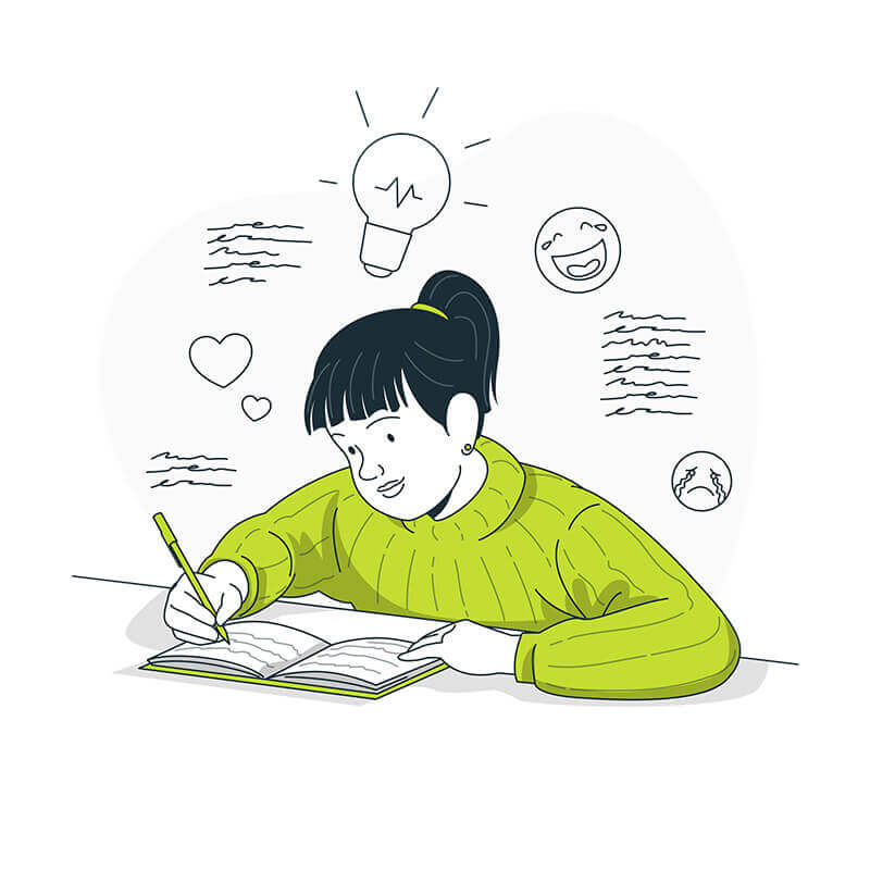 girl writing a book